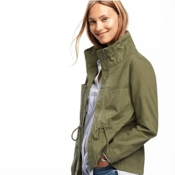 Old Navy Green Twill Field Utility Jacket Size Women's Medium - Picture 1 of 9